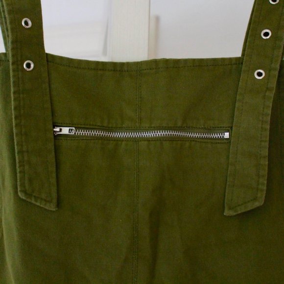 Emory Park Olive Army Green Elastic Overalls Small - Picture 3 of 6